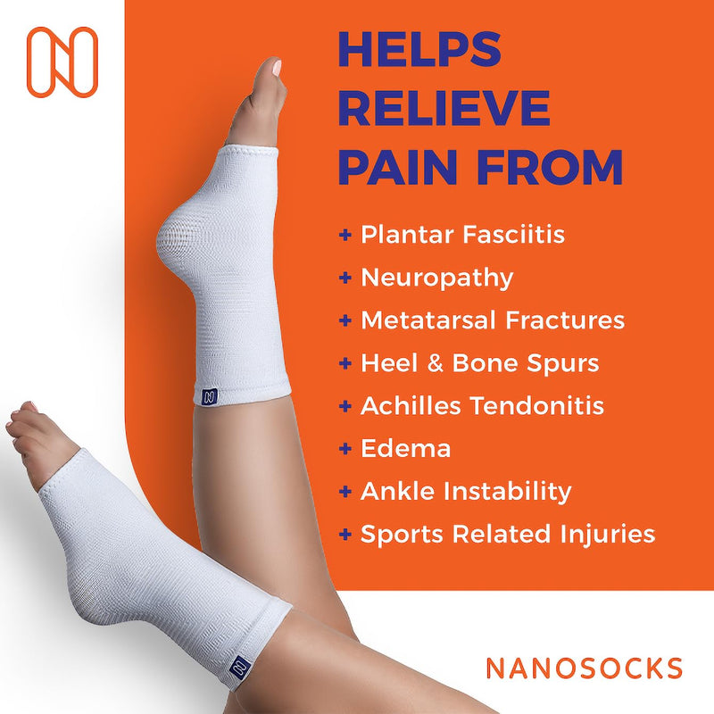 [Australia] - Compression Socks (Pair) - Nylon & Spandex Toeless Support for Plantar Fasciitis, Neuropathy, Foot Pain Relief Medium Black 
