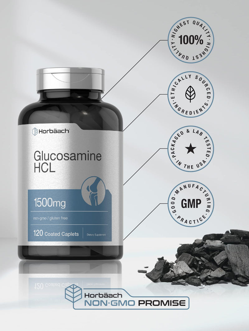 [Australia] - Horb√§ach Glucosamine HCL | 1500mg | 120 Caplets | Non-GMO and Gluten Free Supplement 