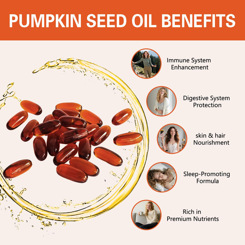 [Australia] - Pumpkin Seed Oil with Saw Palmetto, 3000mg Per Serving, 300 Softgels | Cold Pressed, Pure Virgin Oil, Essential Fatty Acids & Phytosterols | Supports Hair, Urinary, Bladder & Prostate Health | Non-GMO 