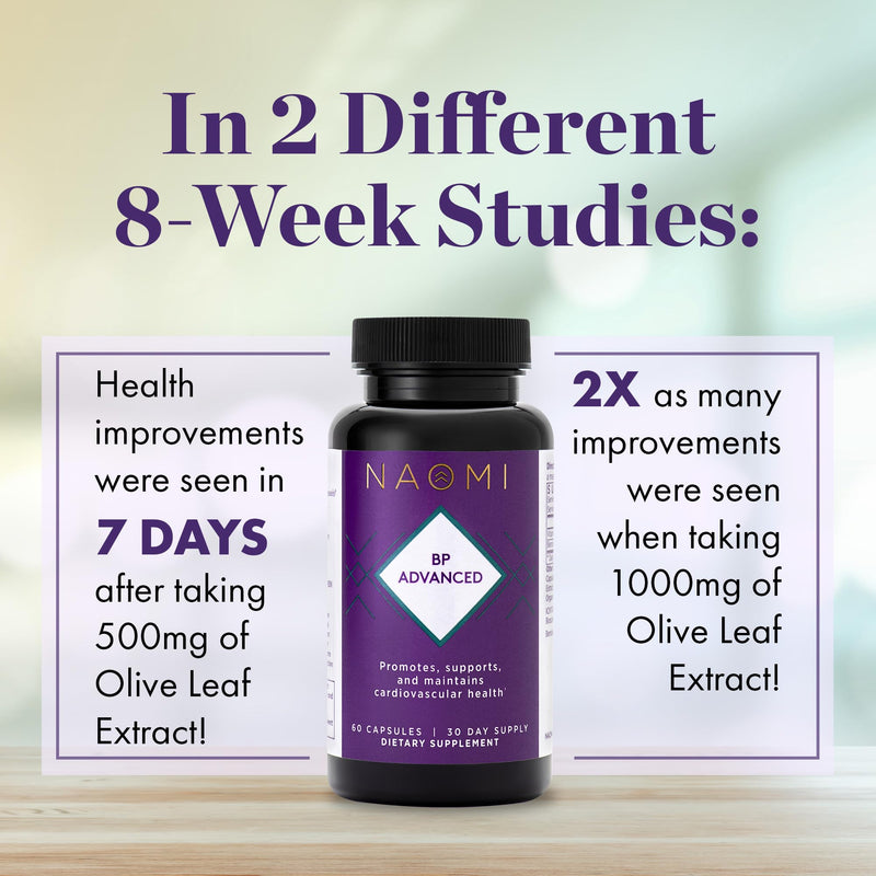 [Australia] - NAOMI BP Advanced, Supports Cardiovascular Health, Circulatory Health, Olive Leaf Extract 1000mg, Vitamin K2 180mcg (Small, 60 Count) Small, 60 Count 