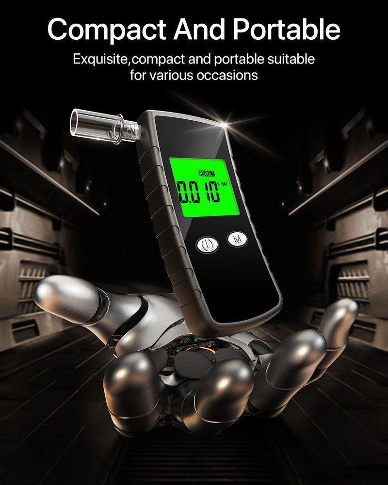[Australia] - 2025 Upgraded Breathalyzer,Breathalyzers for Alcohol with LCD Digital Display,Alcohol Breathalyzer Tester for Home Use,Portable Breathalyzer with 10 Mouthpieces and Carrying Case (Black) 