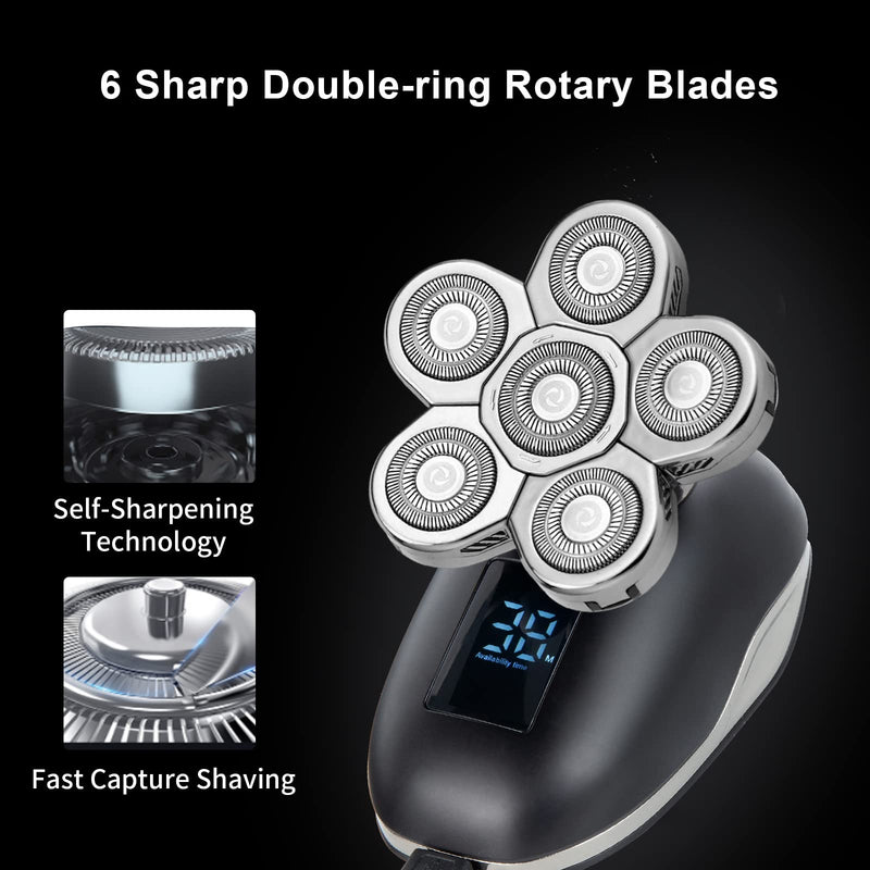 Head Shaver Replacement Heads,Head Shaver Replacement Blades, Head Shavers for Bald Men,Head shavers for Men, Stainless Steel Rotary Blades for Electric Head Razor (silver6) Silver6