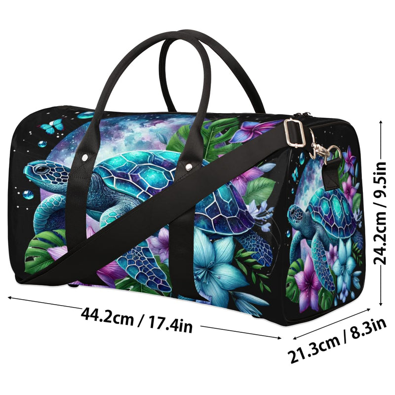 Travel Duffel Bag Galaxy Turtle Sport Tote Gym Bag Waterproof Foldable Carryon Weekend Overnight Training Handbag Sports Duffle Bags for Women Men Boys Girls A-2 Turtle