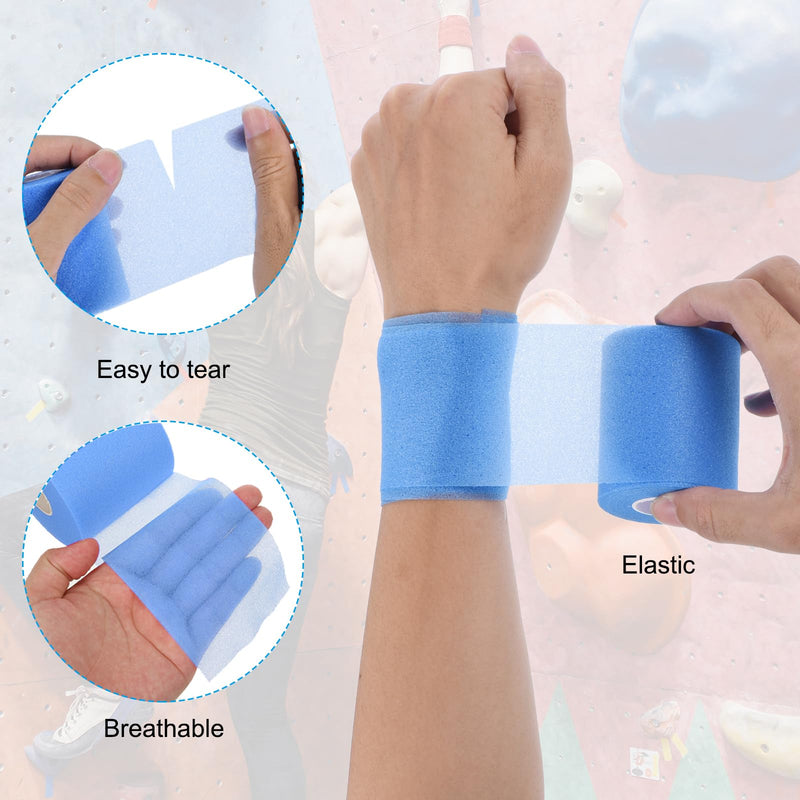 PATIKIL Foam Pre Wrap Athletic Tape 2.75 Inch x 30 Yards, 4 Rolls Non-Adhesive Prewrap Headbands for Hair Soccer Sport Wrists Elbows Knees Ankles, Purple