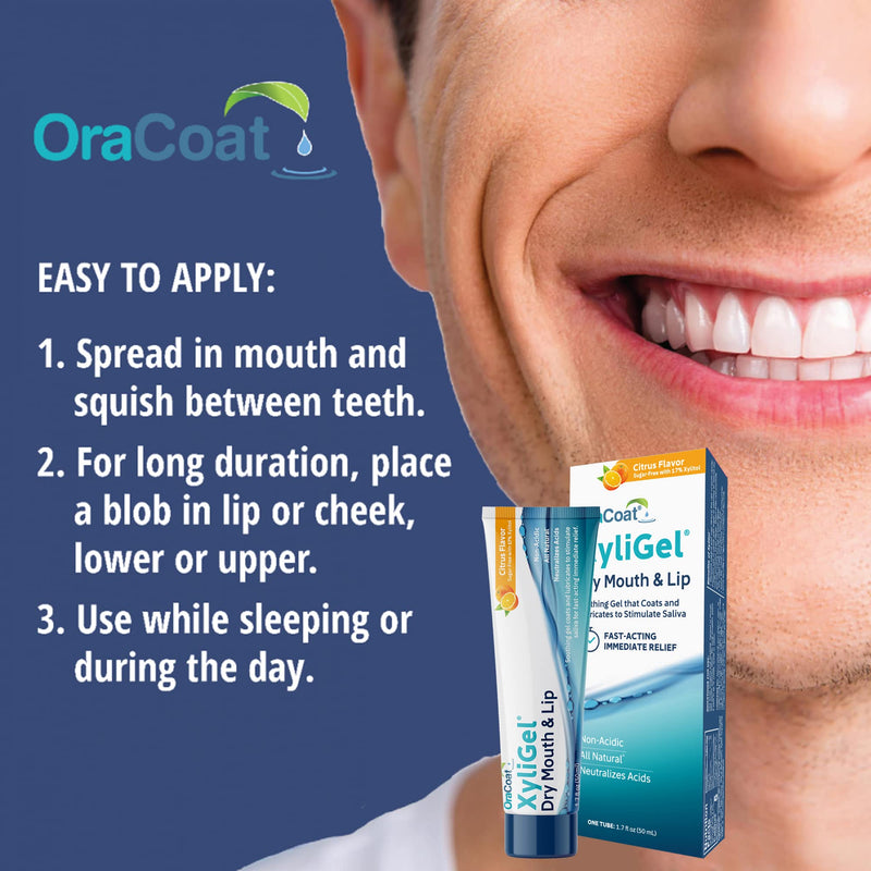 [Australia] - OraCoat XyliGel 1 Pack Soothing Dry Mouth Moisturizing Relief Gel with Xylitol, Sugar Free, for Dry Mouth, Stimulates Saliva Production, Non-Acidic, Daytime and Night Time Use 1 Count (Pack of 1) 