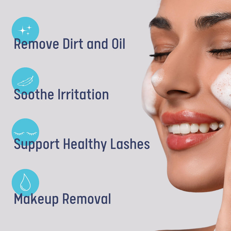[Australia] - NOVEHA Eyelid Foaming Cleanser | Everyday Scrub for Soothing Relief | Refreshing Mild Eye Lid Wash to Remove Pollen, Dirt & Oil | Lash Shampoo & Makeup Remover to Support Healthy Eyes | 3.4oz 
