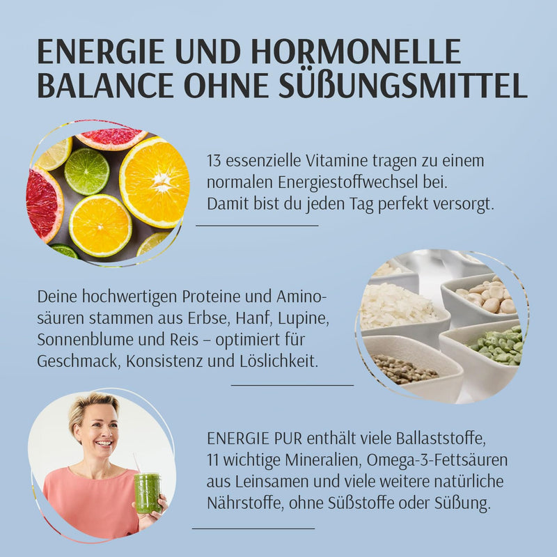 [Australia] - XbyX Energy Pure 500 g | 16 servings | Vegan superfood protein powder for shakes without sweeteners | Tasteless protein powder with essential amino acids & vitamins | From Germany Pure (without sweeteners) 500 g (pack of 1) 