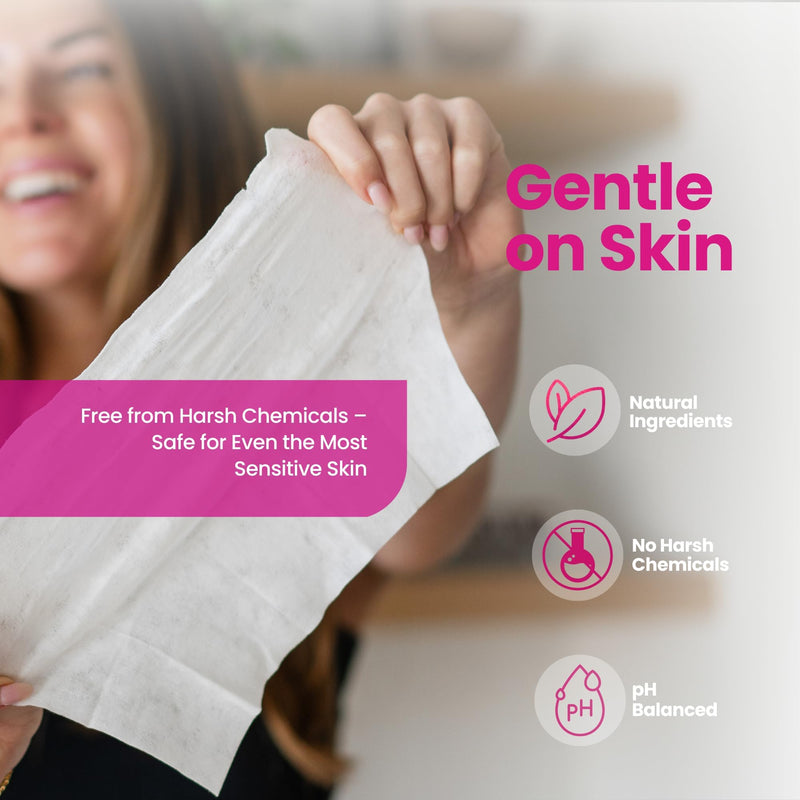 [Australia] - Lady Parts Feminine Wipes - Flushable Wet Wipe for Women - pH Optimized for Privates, Body, Booty, & Face - Good for Travel & Intimate Areas - Stay Fresh & Clean - 20 Wipes 