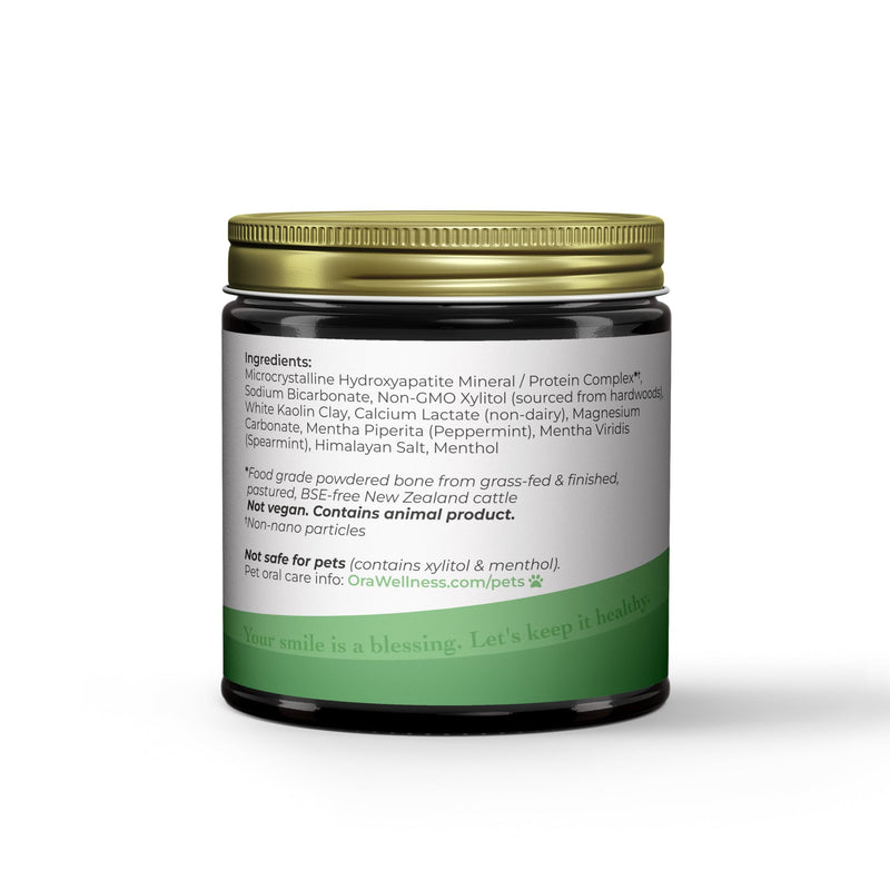 OraWellness Shine Remineralizing Tooth Powder with Hydroxyapatite, Mint | Fluoride Free, Made in the USA, Natural Teeth Whitening Powder with Microcrystalline Hydroxyapatite, Helps Remove Stains