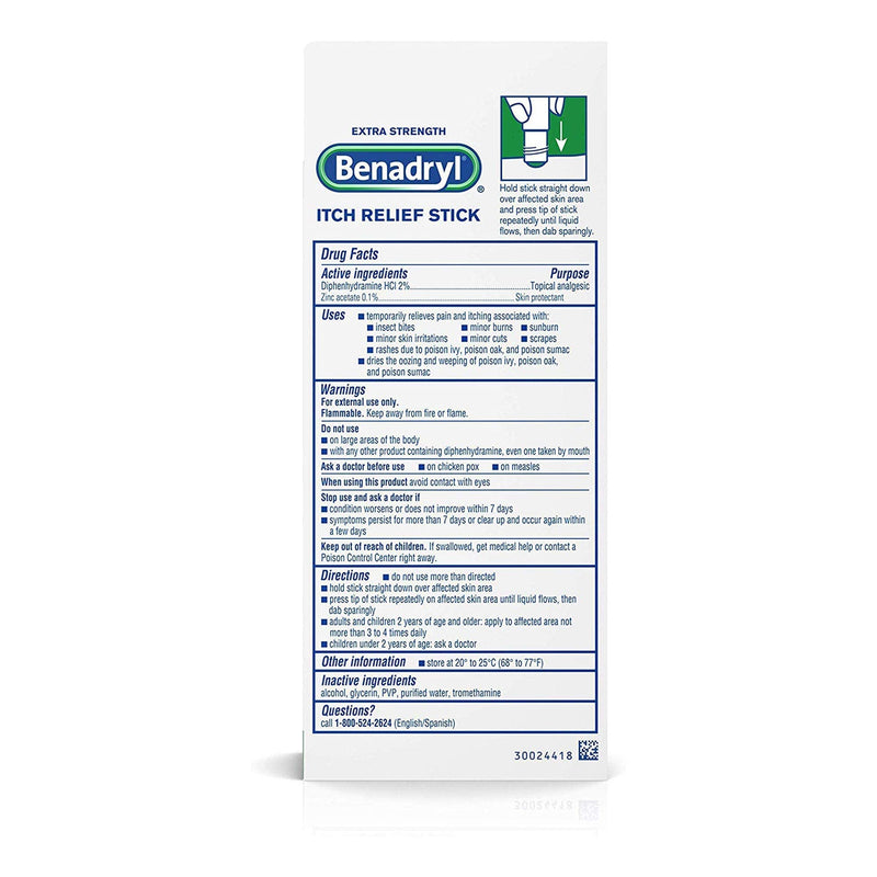 Benadryl Cooling Anti-Itch Spray 2 fl. Oz and Benadryl Extra Strength Itch Relief Stick 0.47 fl. oz, Both with Diphenhydramine 1 ea