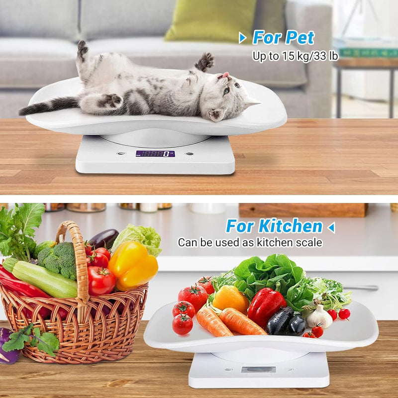 [Australia] - Digital Small Animals Scales for Weighing with Tape Measure, Puppy Whelping Scale Weigh Your Kitten, Rabbit with High Precision, Multifunction Electronic Baby Scales for Small Dogs Pet Scale&Tape 
