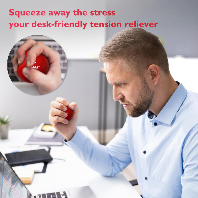 [Australia] - FitBeast Stress Balls for Adults, 6-Pack Hand Therapy Balls, Soft, Medium, Hard Tri-Density, Green, Orange, Blue 6 Piece Set - Sunburst, Crimson, Forest 