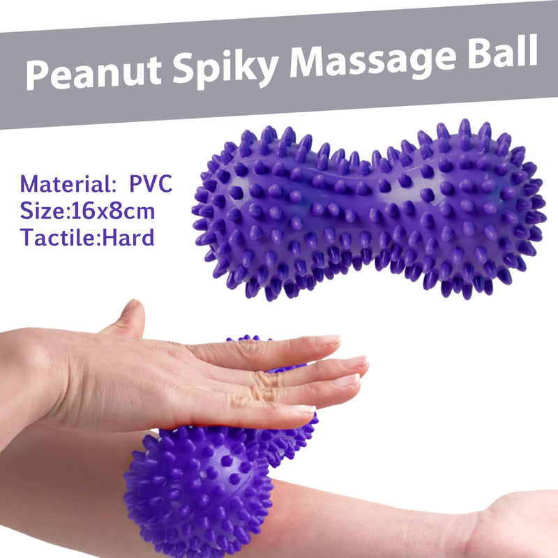 [Australia] - Massage Ball Set for Myofascial Trigger Point Release & Deep Tissue Massage, Kit of 7-3 Sizes Spiky Massage Balls, Peanut Ball, 1 Hand Roller Ball,1 Trigger Point Massager,1 Massage Lacrosse Ball 