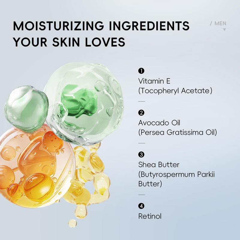 Mens Face Moisturizer Night Cream, Deep Hydrating Multi-Action Lotion, Vitamin E, Collagen & Retinol, Hyaluronic Acid, Firming Smoothing, Lifting, Mens Face Cream for Face & Neck Skin Care Night Moisturizer