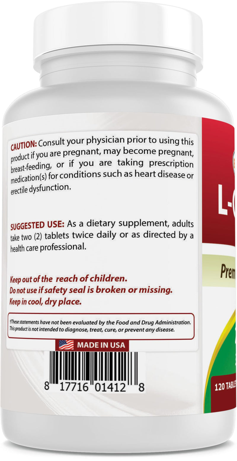 Best Naturals L-Citrulline 2000mg/Serving - Non-GMO - Gluten Free - 120 Tablets (120 Count (Pack of 2)) 120 Count (Pack of 2)