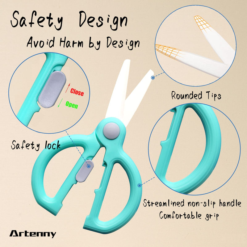 [Australia] - Baby Food Scissors Kids with Case Travel, Ceramic Kitchen Scissors for Food with Safety Lock, Baby Food Cutter (D) D 