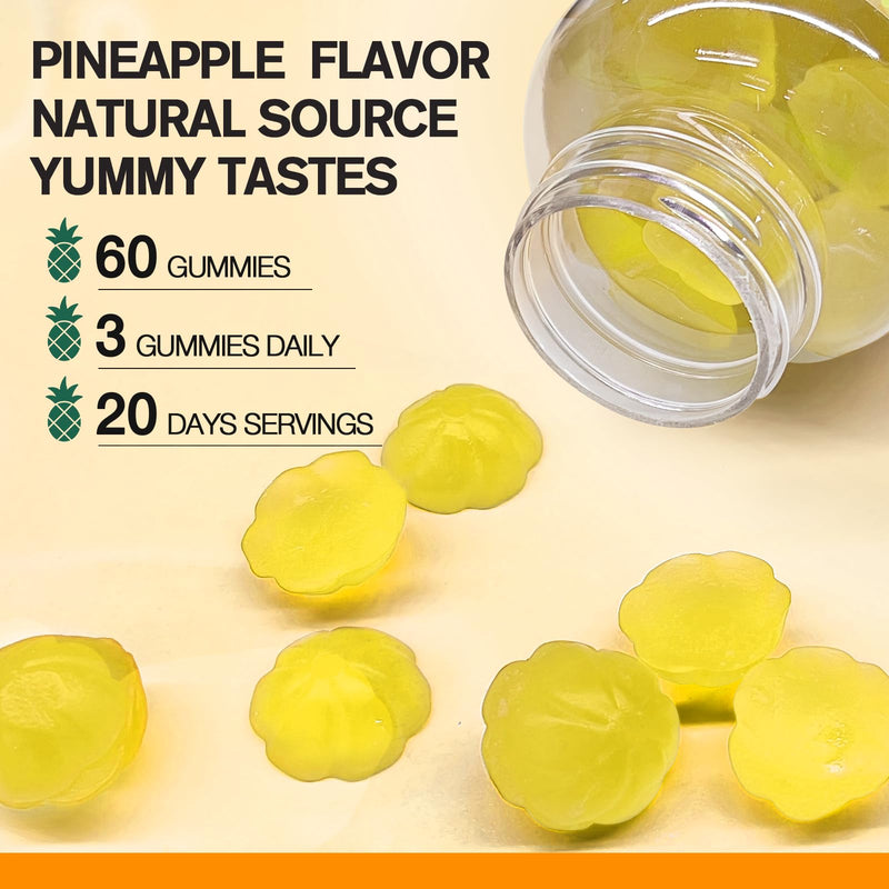 9-in-1 Sugar-free Probiotic Fiber Gummies for Adults & Teens, Pineapple | Fiber Supplement w/ Psyllium Husk, Bacillus Coagulans, FOS, Inulin, Apple Cider Vinegar for Digestion & Gut, 60 Vegan Gummies 60 Count (Pack of 1)