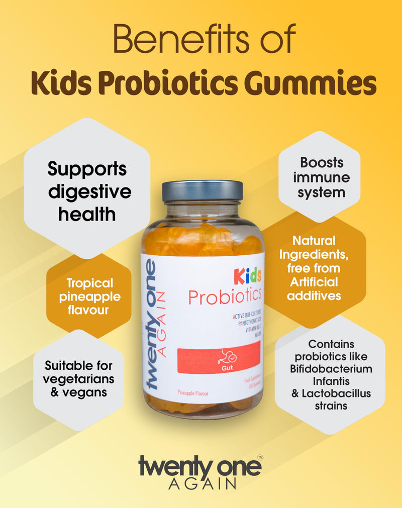 Probiotic & Multivitamin Gummies for Kids and Adults – Pineapple Flavour – 150 Gummies – Gut Health, Immune & Digestive Support