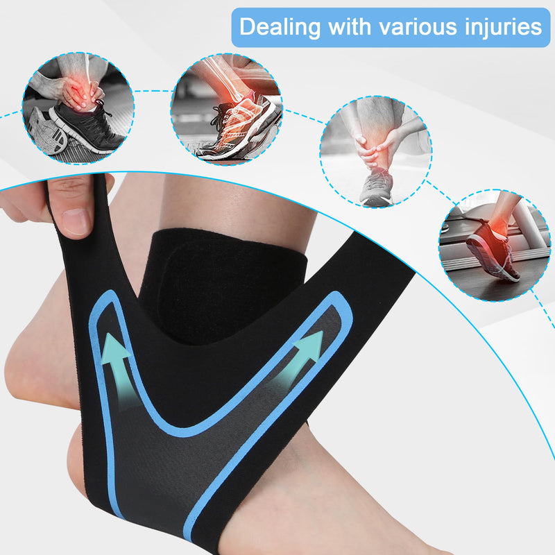 [Australia] - KKTONGXI Neuleben Foot Wrap Restore Plantar Fasciitis Restore - Plantar Fasciitis Foot Wrap Flexible Ankle Support Compression Wrap Cover for Men and Women. (Black, L) Black 