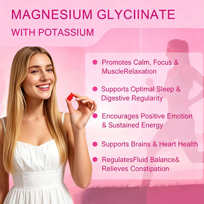 Magnesium Glycinate Gummies - 400mg High Absorption Formula for Sleep, Stress Relief & Muscle Health - Apple Flavor, 60 Days Supply for Adults,Non-GMO,120 Gummies