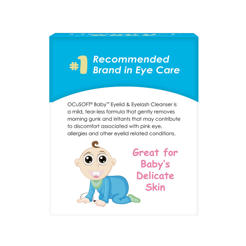 [Australia] - OCuSOFT Baby Eyelid and Eyelash Cleanser, Pre-Moistened Towelette, White/Blue 20 Count 