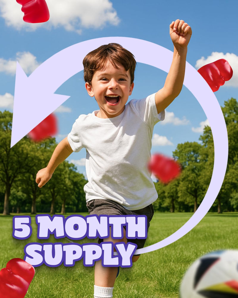 Kids Multivitamin Gummies – 5 Month Supply - 150 Gummies - Packed with Essential Vitamins & Nutrients - Chewable Multivitamins for Children - with Vitamin C, D3, A, E, B6 & B12 - Strawberry Flavour