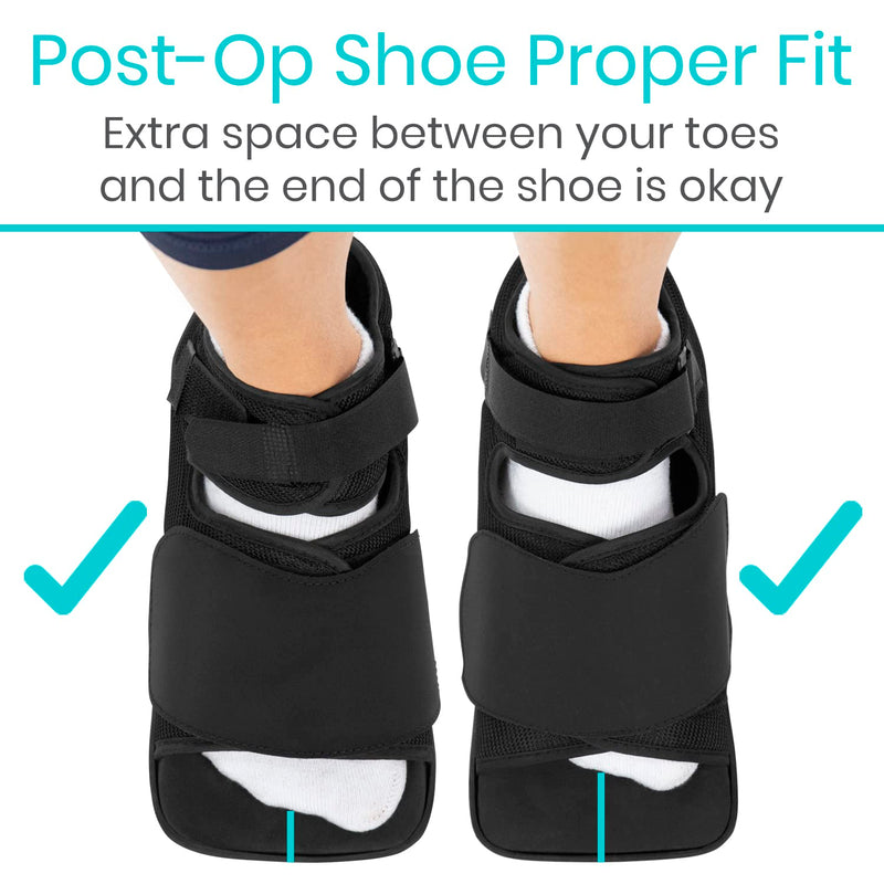 [Australia] - Vive Post Op Shoe - Lightweight Medical Walking Boot with Adjustable Strap - Orthopedic Recovery Cast Shoe for Post Surgery, Fractured Foot, Injured Toes, Stress Fracture, Sprains - Left or Right Foot Small 