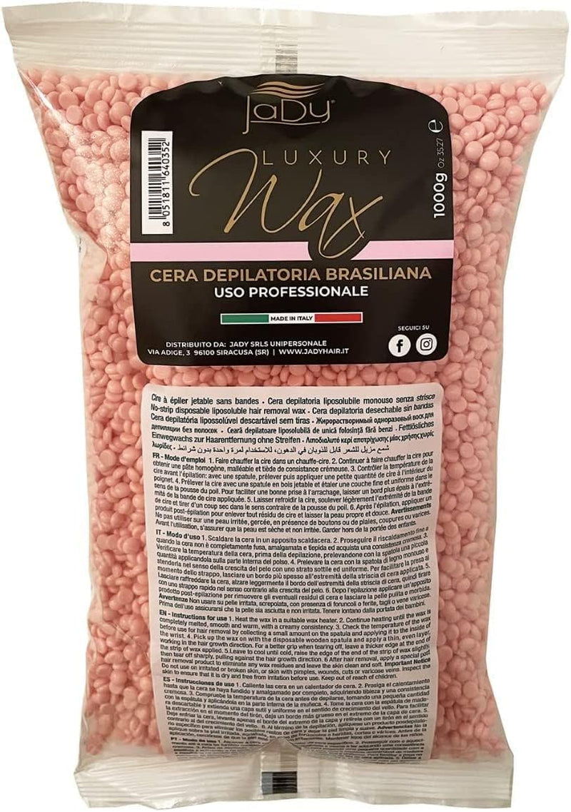 [Australia] - JaDy - Waxing beads for hair removal, professional and pain-free wax beads for all zones - 1kg titanium pink 