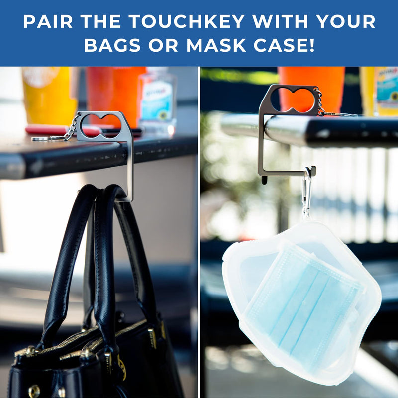 [Australia] - Face Mask Case with Keychain Bundle - Includes TouchKey Door Opener - Waterproof Face Mask Organizer & Mask Storage Case - Portable Mask Holder Box & Mask Bag Keeper (Pack of 3) 