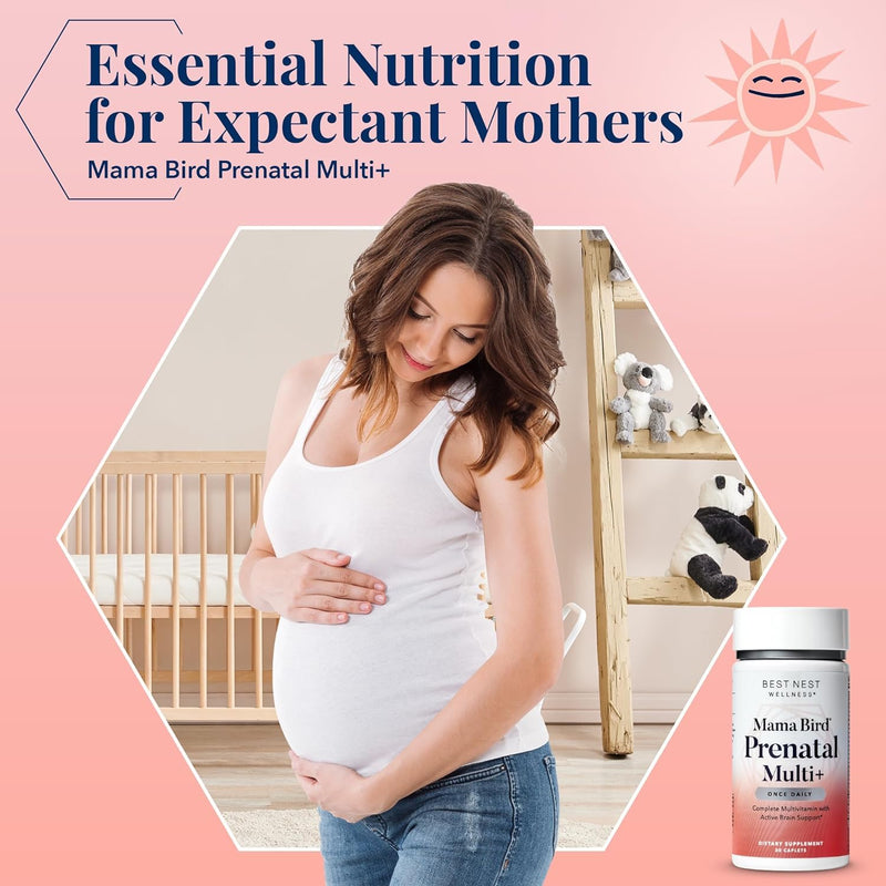 [Australia] - Best Nest Wellness Mama Bird Prenatal Vitamin: Vegan Prenatal Vitamins for Women w/Methylfolate (Folic Acid) w/Organic Herbal Blend, Prenatal Vitamins for Women B12, Choline, Once Daily, 30 Count Once Daily Prenatal 30 Count 