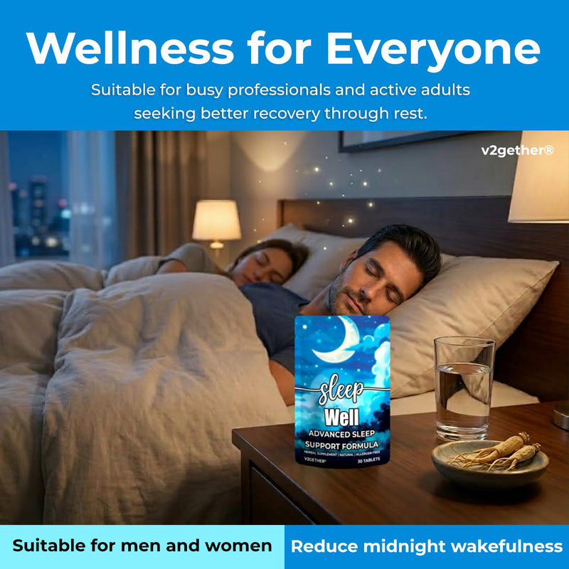 Sleep Well Advanced Sleep Support Formula – Natural Nighttime Sleep Aid Supplement for Deep Restful Sleep & Relaxation, Non-Habit Forming Sleep Support Tablets for Adults (30 Tablets) 30 Tablets