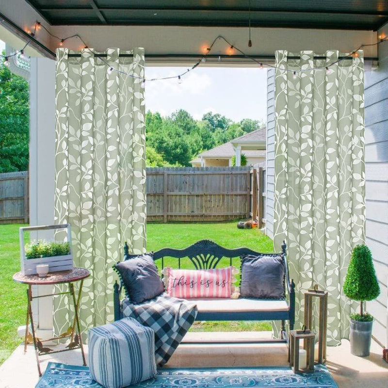 [Australia] - XTMYI 72 Inch Long Sheer Curtains for Living Room 2 Panels Set,Neutral Leaf Printed Patterned Forest Theme Boho Woodland Nursery Curtains Boy Girl Baby,Sage Green,6 FT Length 42x72 Sage Green 