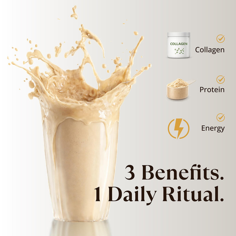 Vegan Beauty Protein Powder – Collagen Support + Gut Health – Plant-Based Protein Shake (Banana) – Caffeine-Free – Skin, Hair, Nails & Digestive Support – Daily Glow Nutrition Banana 1