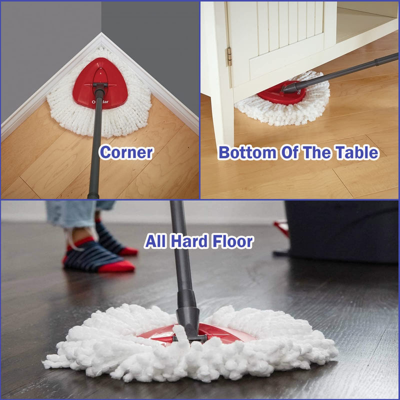 [Australia] - Spin Mop Replacement Head 4 Pack Mop Refill Compatible with Ocedar Triangle Swivel Mops Microfiber Swivel Mop Refill,Deep Clean,Machine Washable and Easy to Replace White 4 Count (Pack of 1) 