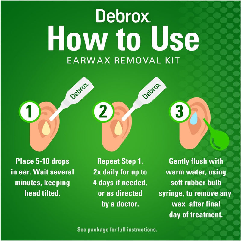 [Australia] - Debrox Ear Wax Removal Kit - Includes Bulb Syringe and 0.5 Fl Oz Removal Drops for Cleaning Ears (Pack of 2) Pack of 2 