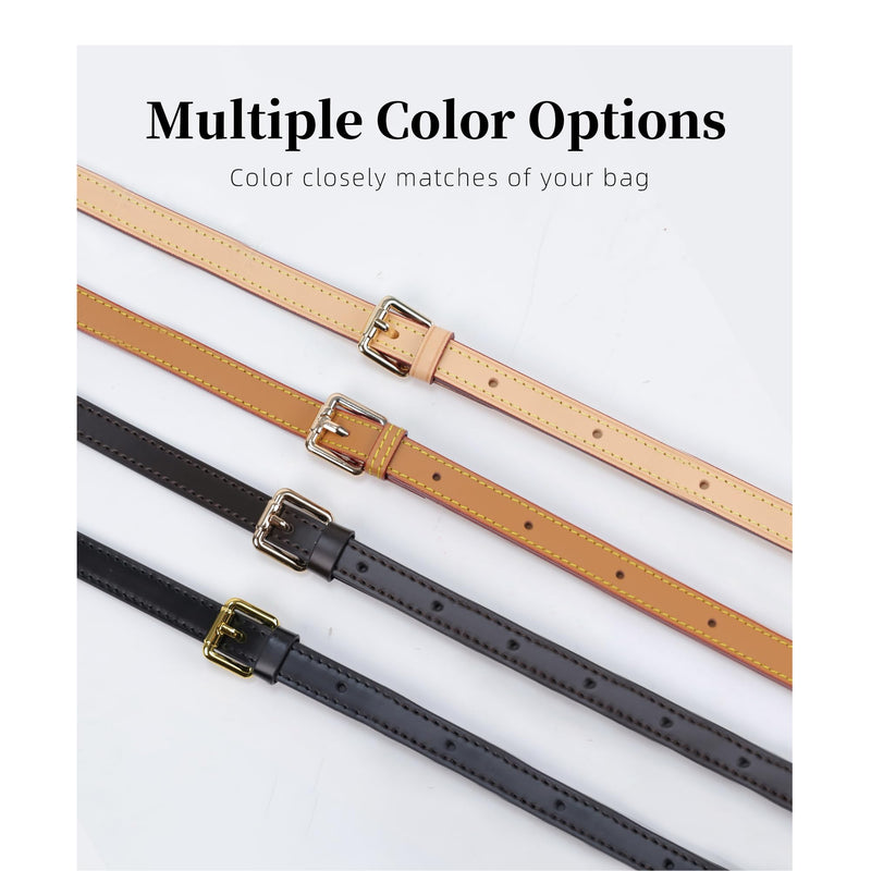 Replacement Leather Strap for LV Bags, 0.59" W, Beige | Adjustable 41-47" L, Natural Patina Over Time, Lightweight for Everyday Shoulder Carry 0.59" Width