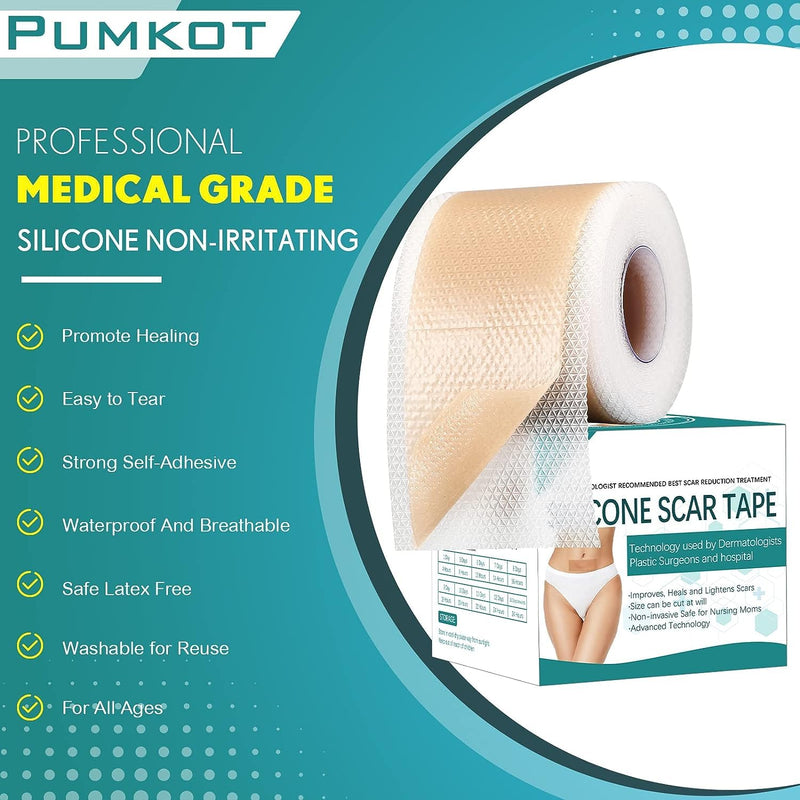 [Australia] - Silicone Scar Sheets, Silicone Scar Tape(1.6” x 120” Roll-3M), Scar Removal Away Strips for Surgical Scars, Keloid, C-Section, Burn et 120x1.6 Inch (Pack of 1) 