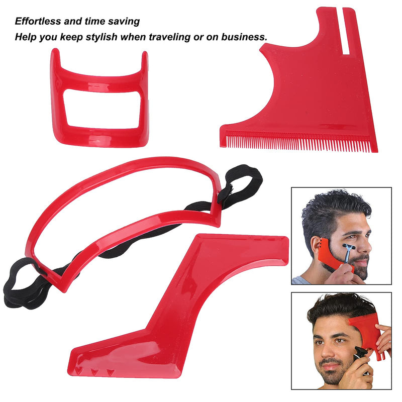 [Australia] - Beard Shaper, Beard Shaping Tools, Set of 4 Beard Shaping Tool for Beard Shaving Hair Styling Hairline Goatee Template and Collar Guide 