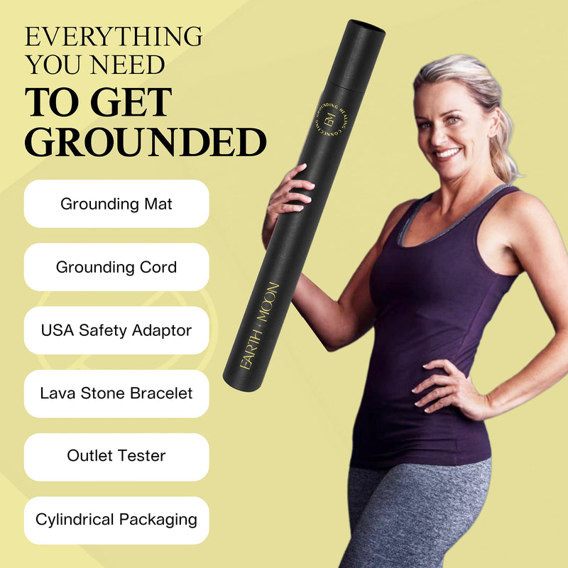 [Australia] - Earth and Moon Grounding Mat for Desk, Reduce Fatigue & Stress, Supports Energy & Wellness, Grounding Pad for Bed, Office, Living Room, Works Well w/Sheets, Blanket, w/ 15 Foot Cord, 13x29in 13 Inch x 29 Inch 