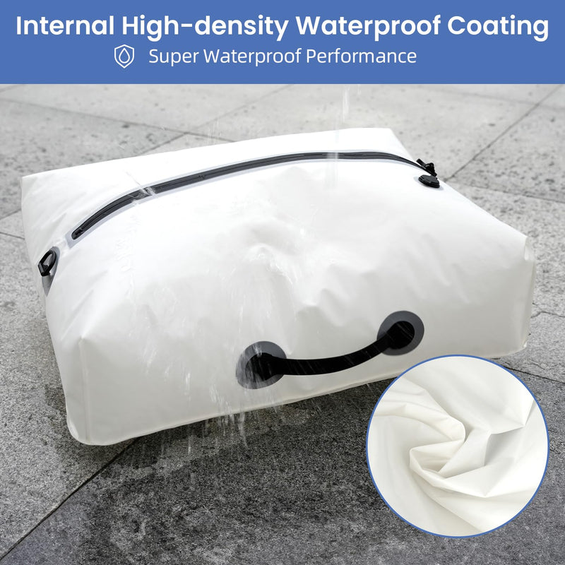 BAGAIL TPU Vacuum Bag for Travel, Reusable Compression Bag with IPX8 Waterproof Zipper, Save Space for Suitcase, Backpack and Carry on (Cream, Large, With Pump) Cream