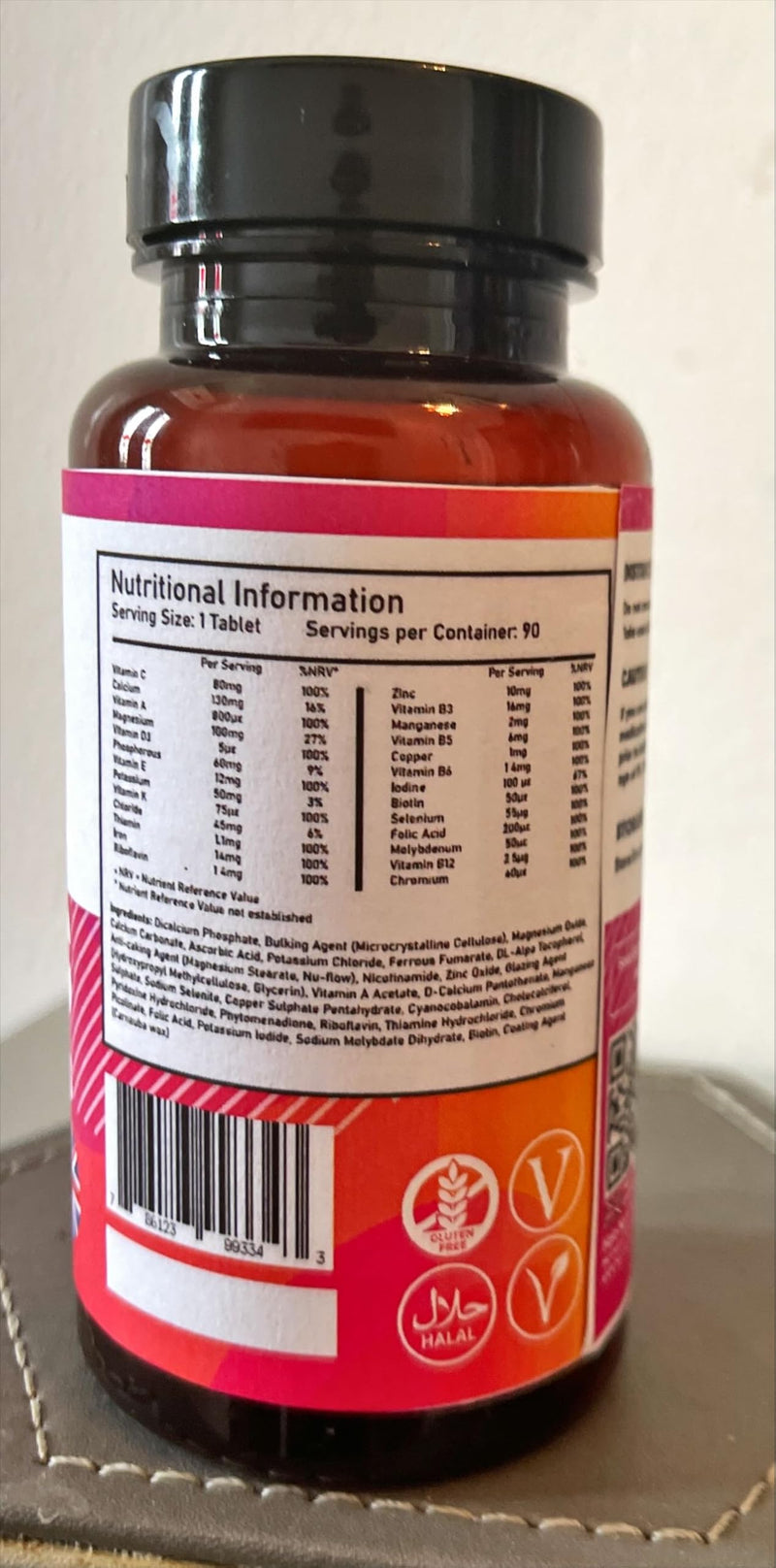 Multivitamin Tablets - Multivitamin for Men & Women -180 Tablets 1 Tablet a Day with Water -with Essential Multivitamins and Minerals Like Iron, Zinc, & Vitamins C -Vegan -Halal HALO Nutrition