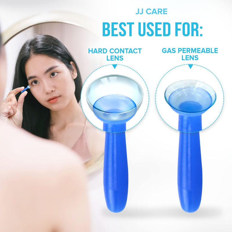[Australia] - JJ CARE Contact Lens Applicator - Bundle Pack, Contact Lens Remover for Hard Lenses, Eye Contact Plunger for Hard Contacts, Contact Removal Tool for Permeable Gas Lenses w/Mirror & Contact Lens Case 