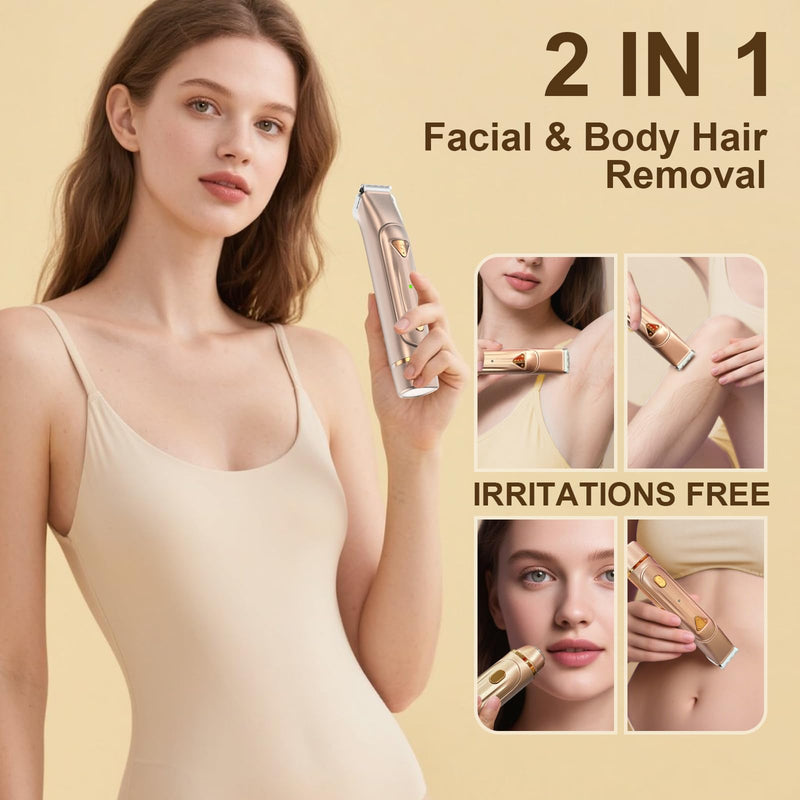 [Australia] - Dermave Bikini Shaver - Bikini Trimmer for Women, Waterproof Dual Head Shaver (Gold) Gold 
