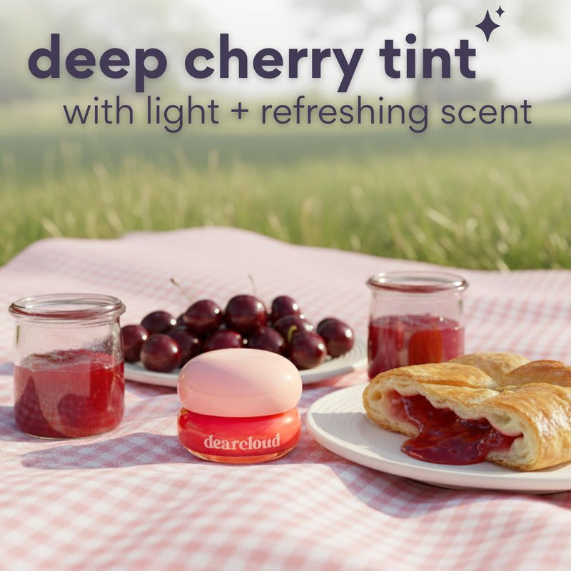 dearcloud Dewy Lip Jam – Lip Balm with Vitamin E (Deep Cherry) | Vitamin E · Jojoba Oil · clear glossy finish · Pink Lychee scent · .34 oz Deep Cherry .28 Ounce (Pack of 1)