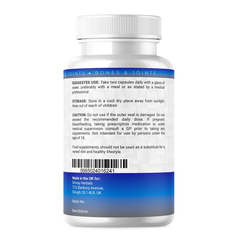 Glucosamine and Chondroitin High Strength Complex with Vitamin C, MSM, Turmeric, Ginger, Black Pepper | 120 Capsules - 2 Month Supply | Joint & Bone Support | UK Made by Shivay Herbals 120 count (Pack of 1)