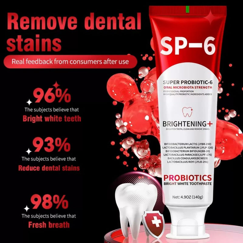 [Australia] - SP-6 Probiotic Whitening Toothpaste for Teeth Whitening and Gum Health,Fresh Mint Flavor,Daily Use for Oral Care (2 Packs, Mild Mint) 0.24 Ounce (Pack of 18) 