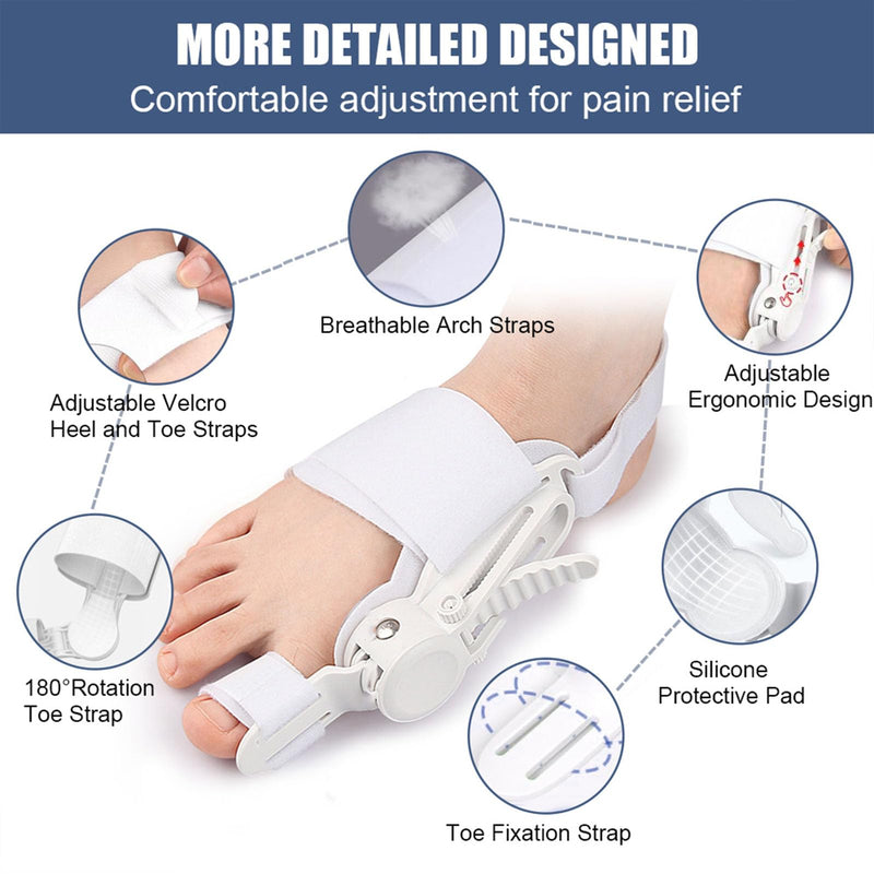 [Australia] - Recovist Bunion Corrector for Women & Men- Upgraded Tailors Big Toe Straightener Orthopedic Bunions Splint for Hallux Valgus Pain Relief Hammer Toe Straightener Left/Right Feet - 2PC Black 