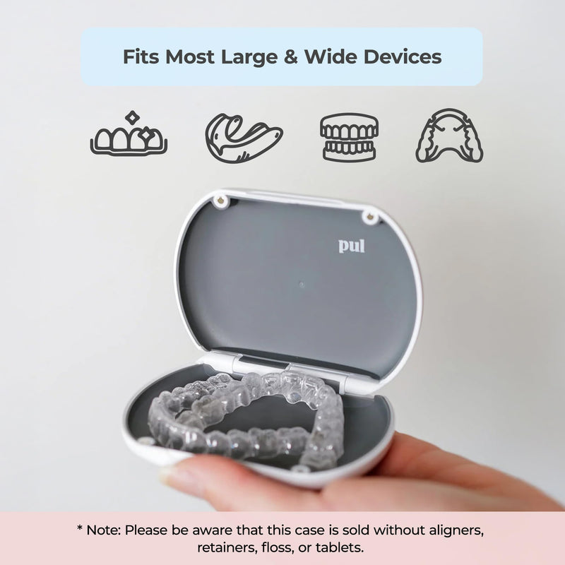 [Australia] - PUL Aligner Care Convenience Kit – Case + 2-in-1 Tool for Invisalign, Retainers, Partial Dentures, Mouth & Night Guards & More – White Case & 2-Pack of White Aligner Seating Chewie & Removal Tool White - Combo 