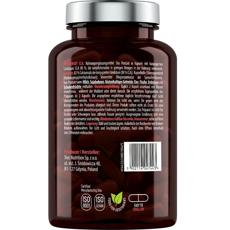 [Australia] - ESSENSEY - CLA capsules I 958 mg per recommended daily dose I 90 capsules I For vegetarians I 120 daily doses I Cellulose capsule 
