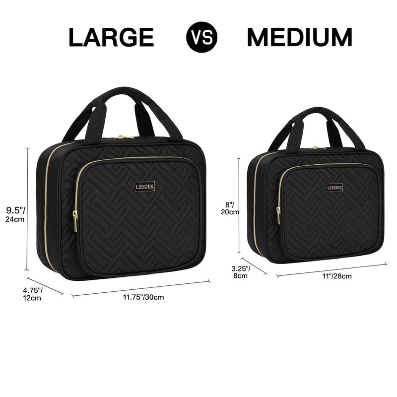 Leudes Travel Pill Bottle Organizer,Medicine Organizer and Storage,Home Medication Bag, Cases,Carrier for Pills,Vitamin,Fish Oil,Supplements for Women and Men (Medium, Black) | Portable Pill Travel Case with PVC Pocket for Vitamin,Fish Oil Empty Medica...